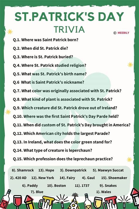 Free Printable St Patrick S Day Trivia Questions And Answers